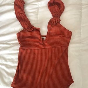 Orange bodysuit top